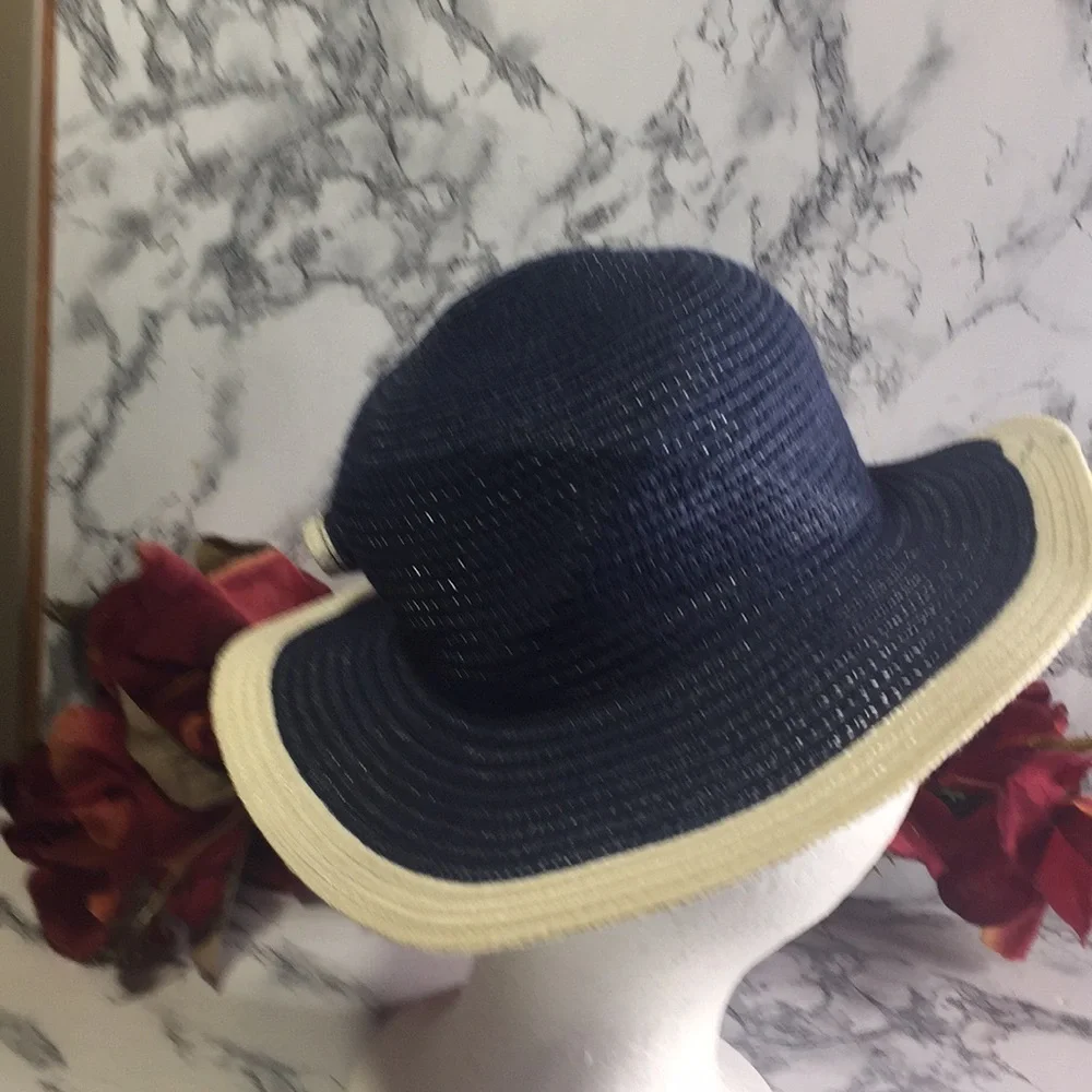 Milani Navy Blue Children’s Straw Paper Sun Hat